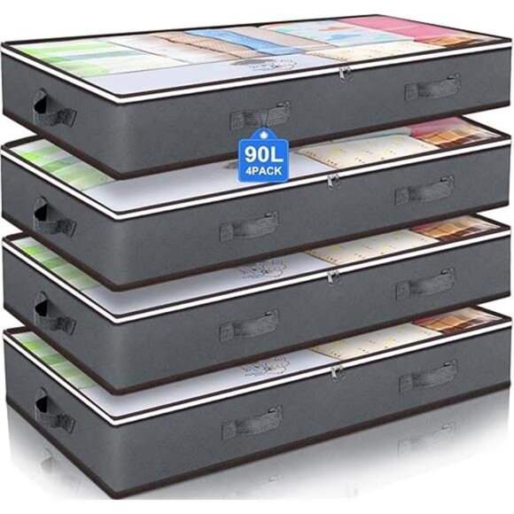90L Under Bed Storage Containers, Closet Organizers and Storage Bins, Foldable - Picture 7 of 7